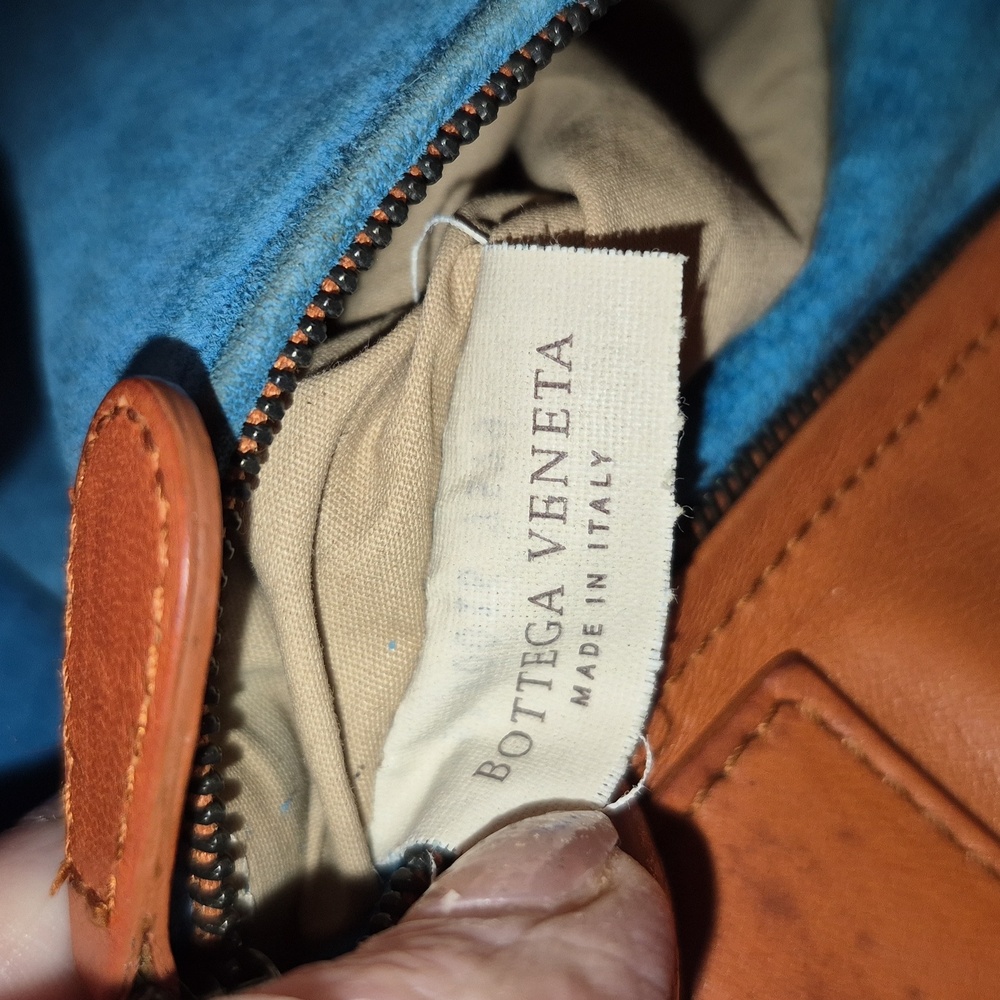 Bottega Veneta Persimmon Intrecciato Woven Leather Tote With Blue Suede Interior - Picture 10 of 14